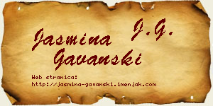 Jasmina Gavanski vizit kartica
